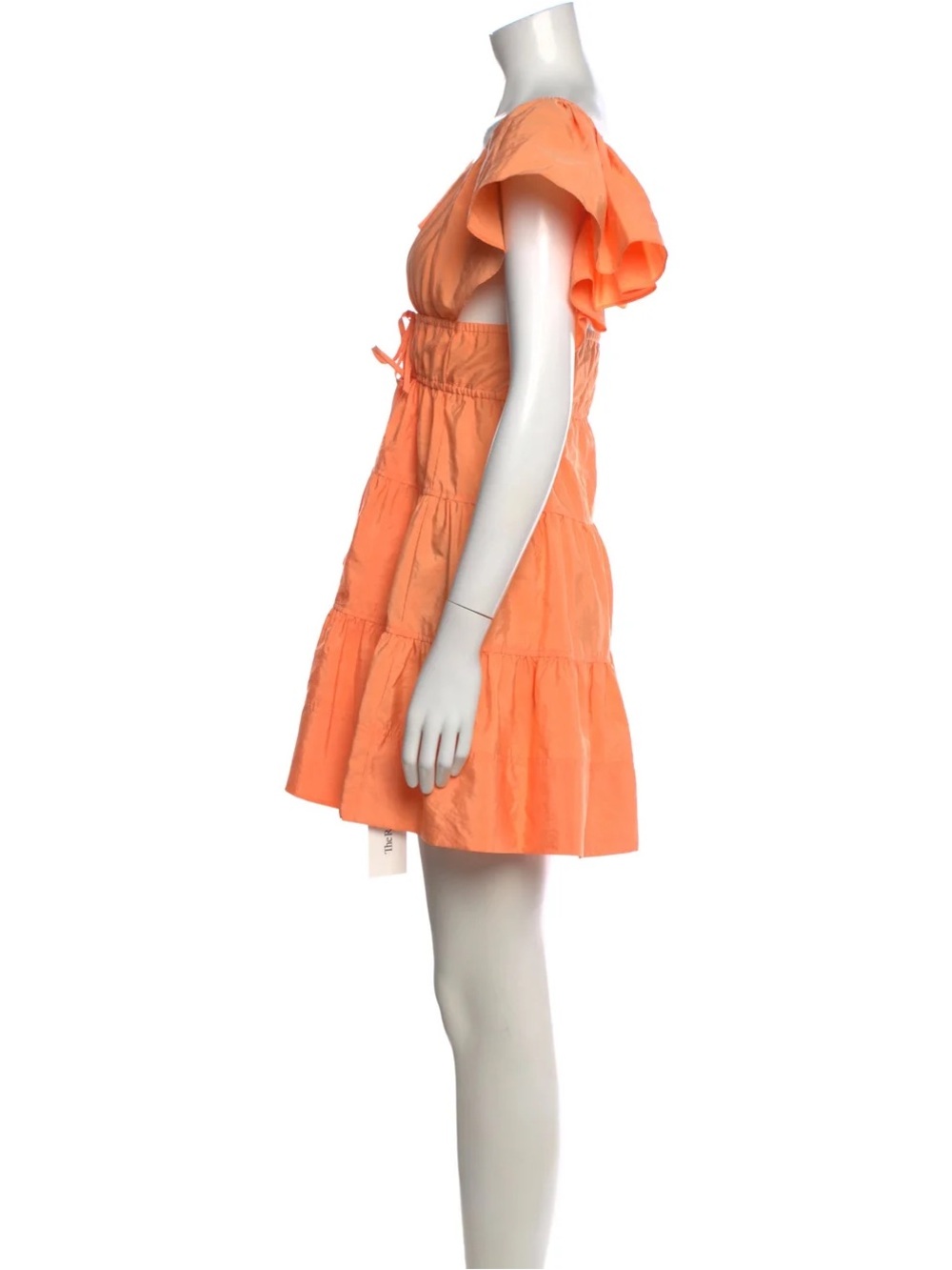 A.L.C. Coral Peach Gathered Waist Dress - Picture 5 of 7